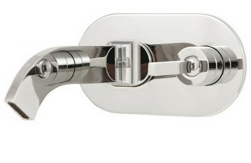 Aquabrass 39529-BN; Cut; wall-mount lavatory faucet; in Brushed Nickel