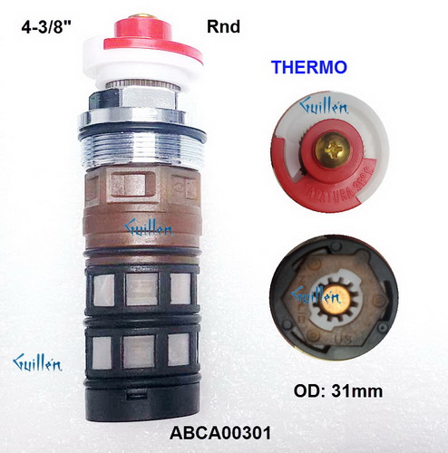 Aquabrass ABCA00301;;__ 4-3/8in Rnd; Thermostatic cartridge 30108; in Unfinish