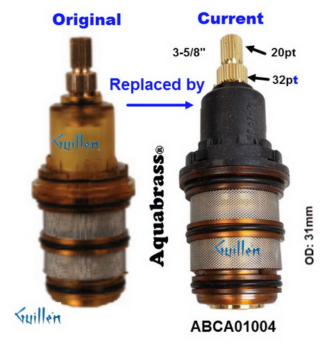 Aquabrass ABCA01004;;__ 3-5/8in 20pt; Thermostatic cartridge 1/2 for 1004 / 1056 valve; in Unfinish