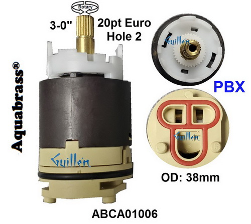 Aquabrass ABCA01006;__ 3in 20pt; pressure balance cartridge; in Unfinish