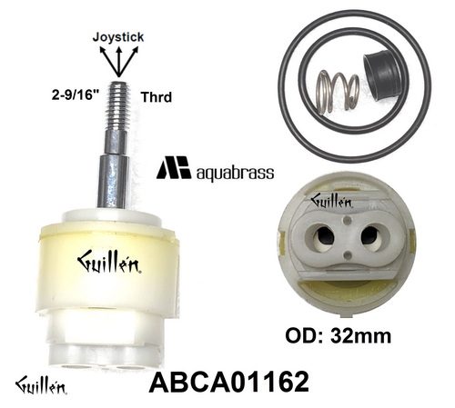 Aquabrass ABCA01162;;__ 2-9/16in Thrd; Single lever cartridge short length; in Unfinish