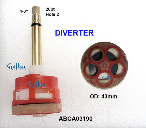 Aquabrass ABCA03190;;__ 4in 20pt;  Diverter cartridge for 3 way or 5 way; in Unfinish