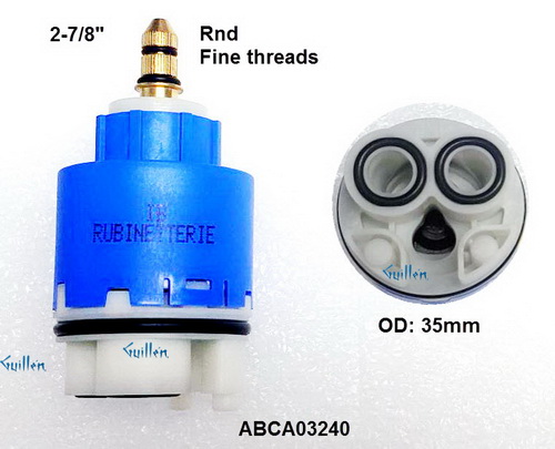 Aquabrass ABCA03240;;__ 2-7/8in Rnd; Single lever cartridge for 32004 / 32014 / 32015 / 32020 / 32085 / 32074 / 28014 / 28020 / 28004 / 28040 / 28085 / 28072; in Unfinish; Replaces ABCA10039
