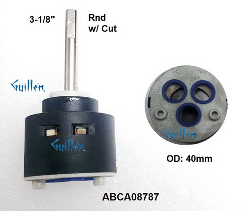 Aquabrass ABCA08787;:;__ 3-1/8in Rnd w/cut; Single lever cartridge for kuezeen 8740; in Unfinish