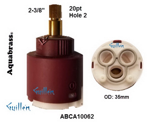 Aquabrass ABCA10062;;__ 2-3/8in 20pt; Diverter cartridge; in Unfinish