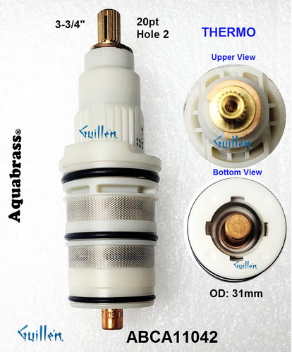 Aquabrass ABCA11042;;__ 3-3/4in 20pt; Thermostatic cartridge; in Unfinish