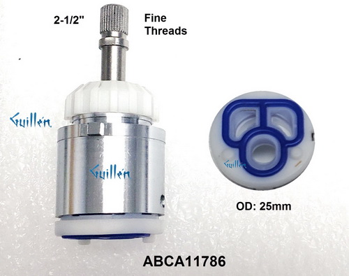 Aquabrass ABCA11786;;__ 2-1/2in Fine Threads;  Single lever cartridge for 11714 / 11720 / 11729 / 11750 / 11751 / 11752 / 11724; in Unfinish