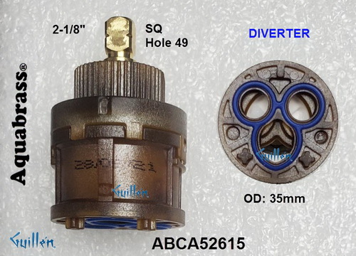 Aquabrass ABCA52615;;__ 2-1/8in SQ; Diverter cartridge; in Unfinish