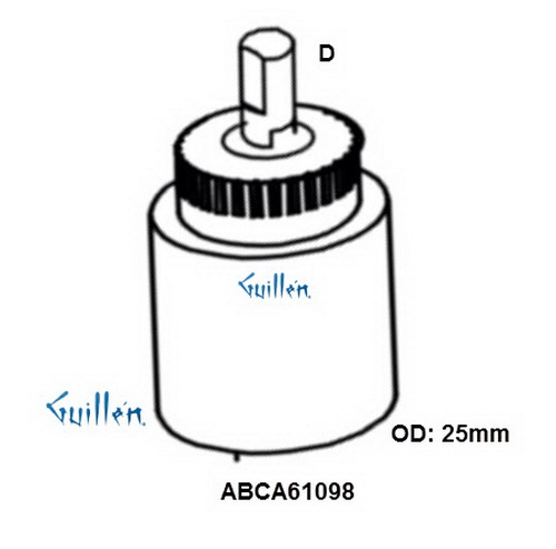 Aquabrass ABCA61098;; Single lever cartridge 25 mm; in Unfinish