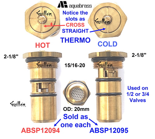 Aquabrass ABSP12095; Uniplex;__ 2-1/8in HEX; Cold check stop for Thermostatic valves 12123; 12000; 12001; 12002; 12003; in Unfinish