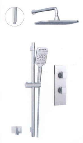 Aquabrass PLSZMIAMIBOX 1 PC; ; shower faucet kit miami box 3-way rectangular head; in Chrome