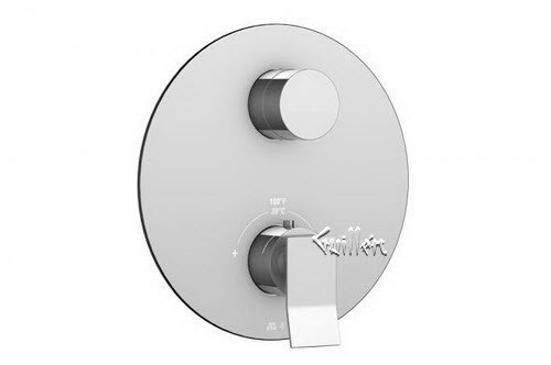 Aquabrass R21-1975-PC; Metro; round thermostatic trim with 2 way diverter chicane & uniround handle; in Polished Chrome