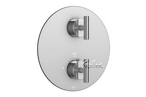 Aquabrass R21-3232-BN; ; round thermostatic trim with 2 way diverter loveme handle; in Brushed Nickel
