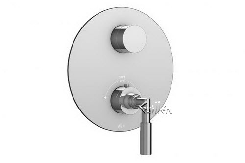 Aquabrass R21-7875-BN; ; round thermostatic trim with 2 way diverter geo & uniround handle; in Brushed Nickel