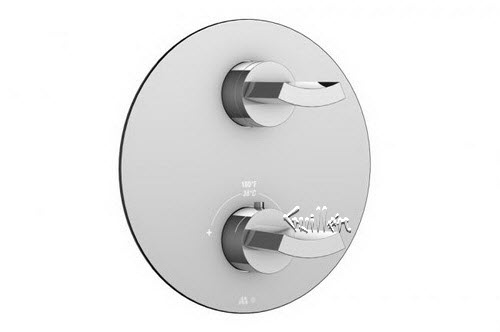 Aquabrass R21-8080-PC; Martini; round thermostatic trim with 2 way diverter martini handle; in Polished Chrome