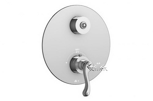 Aquabrass R21-8174-BN; San Remo; round thermostatic trim with 2 way diverter san remo & decoround handle; in Brushed Nickel