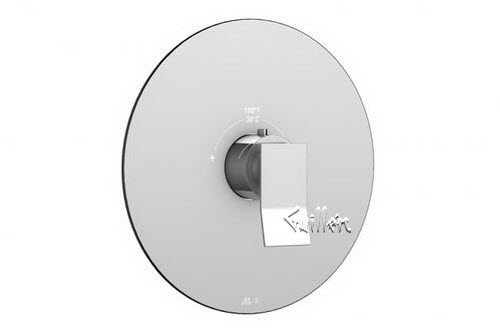 Aquabrass R22-1900-PC; Metro; round thermostatic trim with chicane handle; in Polished Chrome