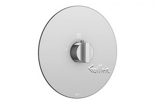 Aquabrass R22-2800-BN; Cut; round thermostatic trim with heyjoe handle; in Brushed Nickel