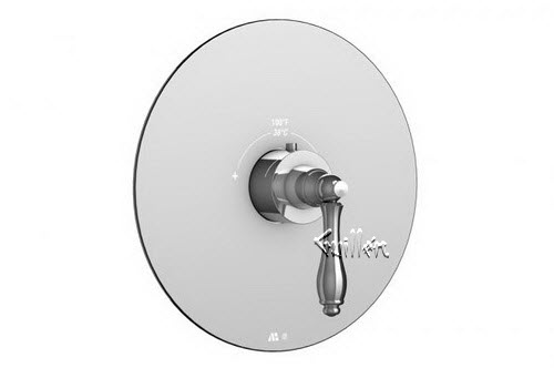 Aquabrass R22-4400-PC; Julia; round thermostatic trim with julia handle; in Polished Chrome
