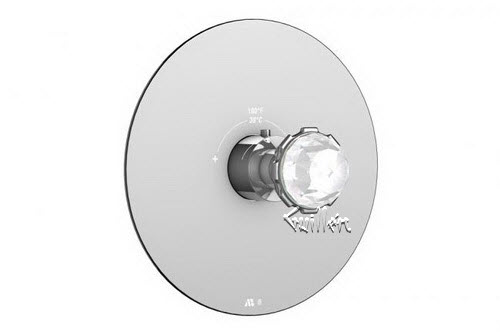 Aquabrass R22-4500-BN; Royale; round thermostatic trim with royale handle; in Brushed Nickel