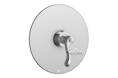 Aquabrass R22-8100-PC; San Remo; round thermostatic trim with san remo handle; in Polished Chrome