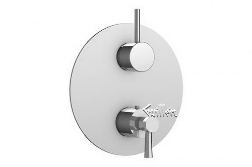 Aquabrass R23-5312-PC; Otto; round thermostatic trim 1 shut-off with otto & volare round handle; in Polished Chrome