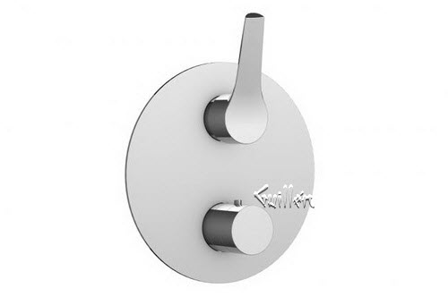 Aquabrass R23-7517-PC; Metro; round thermostatic trim 1 shut-off with uniround & metro handle; in Polished Chrome