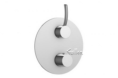 Aquabrass R23-7527-BN; Teo; round thermostatic trim 1 shut-off with teo & uniround handle; in Brushed Nickel