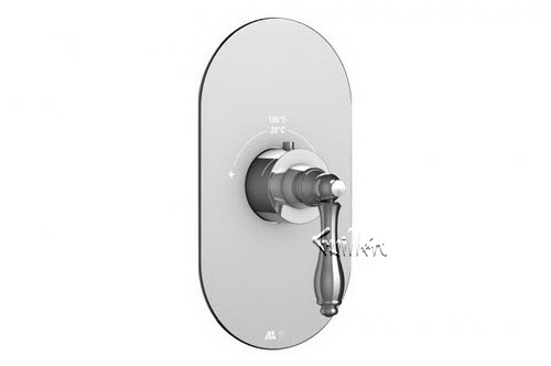 Aquabrass R30-4400-PC; Julia; round thermostatic trim with julia handle; in Polished Chrome