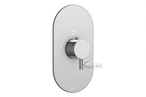 Aquabrass R30-6100-PC; ; round thermostatic trim with volare handle; in Polished Chrome