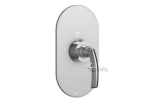 Aquabrass R30-6500-PC; Teo; round thermostatic trim with teo handle; in Polished Chrome