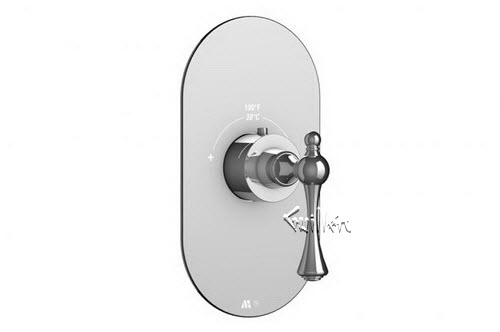 Aquabrass R30-7300-PC; Belmont-Regency; round thermostatic trim with regency handle thermostatic; in Polished Chrome