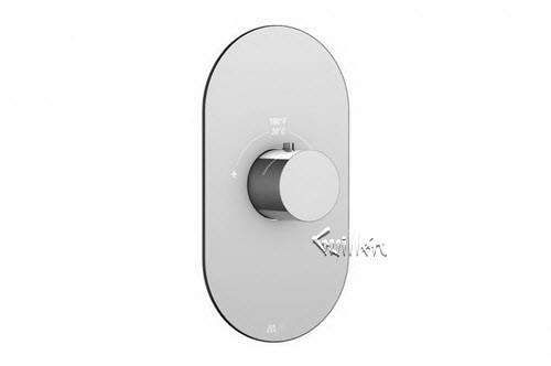 Aquabrass R30-7500-PC; ; round thermostatic trim with uniround handle; in Polished Chrome