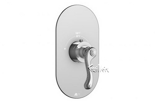Aquabrass R30-8100-BN; San Remo; round thermostatic trim with san remo handle; in Brushed Nickel