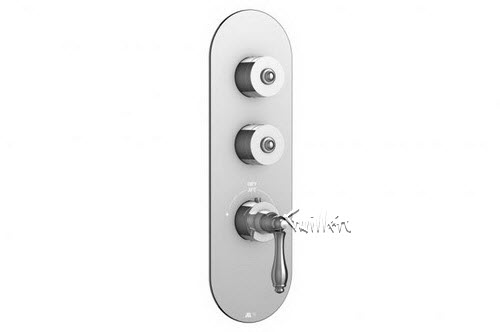 Aquabrass R32-4474-BN; Julia; round thermostatic trim with 2 shut-off with julia & decoround handle; in Brushed Nickel