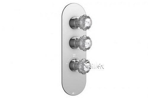 Aquabrass R32-4545-BN; Royale; round thermostatic trim with 2 shut-off with royale handle; in Brushed Nickel
