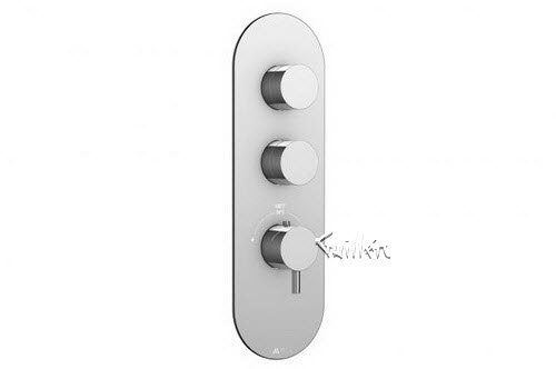 Aquabrass R32-6175-BN; Kiki; round thermostatic trim with 2 shut-off with volare & uniround handle; in Brushed Nickel