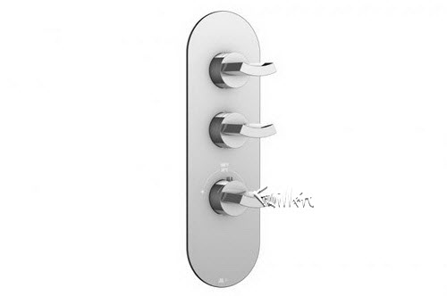 Aquabrass R32-8080-PC; Martini; round thermostatic trim with 2 shut-off with martini handle; in Polished Chrome