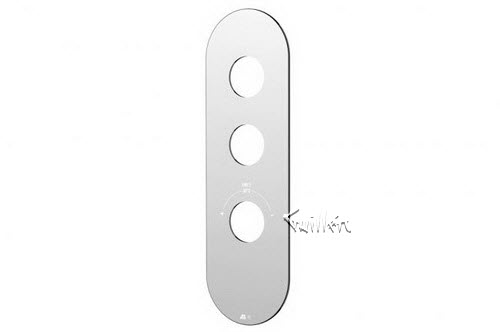 Aquabrass R32-PC; ; 3/4" thermostatic with 2 shut-off round & trim set for 3002 valve; in Polished Chrome