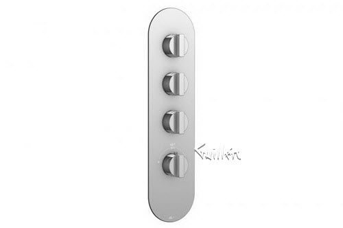 Aquabrass R33-2828-PC; ; round thermostatic trim with 3 shut-off with heyjoe handle; in Polished Chrome