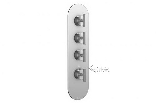 Aquabrass R33-3232-BN; ; round thermostatic trim with 3 shut-off with loveme handle; in Brushed Nickel