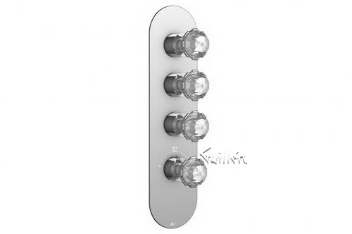 Aquabrass R33-4545-BN; Royale; round thermostatic trim with 3 shut-off with royale handle; in Brushed Nickel