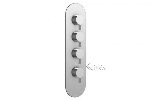 Aquabrass R33-6161-PC; Volare Curved-Volare Straight; round thermostatic trim with 3 shut-off with volare handle; in Polished Chrome