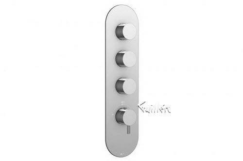 Aquabrass R33-6175-BN; Kiki; round thermostatic trim with 3 shut-off with volare & uniround handle; in Brushed Nickel