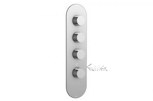 Aquabrass R33-7575-PC; ; round thermostatic trim with 3 shut-off with uniround handle; in Polished Chrome