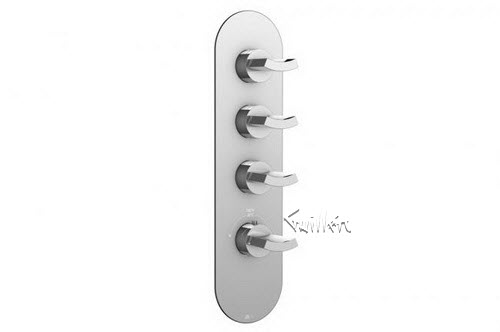 Aquabrass R33-8080-PC; Martini; round thermostatic trim with 3 shut-off with martini handle; in Polished Chrome