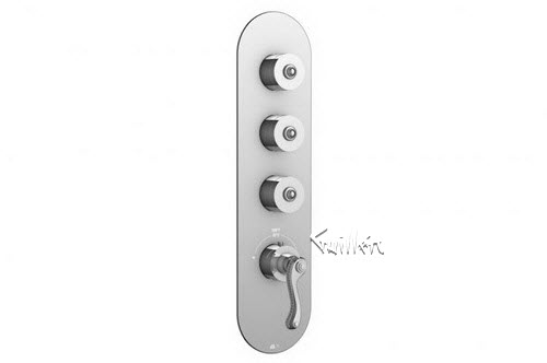 Aquabrass R33-8174-BN; San Remo; round thermostatic trim with 3 shut-off with san remo & decoround handle; in Brushed Nickel