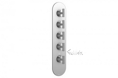 Aquabrass R34-3232-BN; ; round thermostatic trim with 4 shut-off with loveme handle; in Brushed Nickel