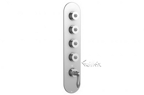 Aquabrass R34-4474-BN; Julia; round thermostatic trim with 4 shut-off with julia & decoround handle; in Brushed Nickel
