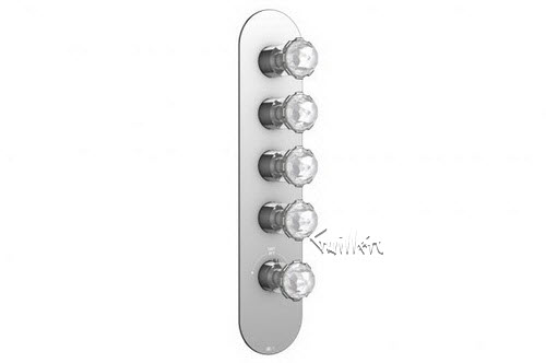 Aquabrass R34-4545-BN; Royale; round thermostatic trim with 4 shut-off with royale handle; in Brushed Nickel